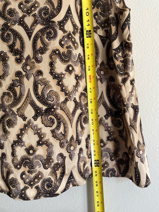 Vintage ESCADA Baroque Print Tank Top Neutral Brown Sz 44 (US 14) 100% Silk Y2K - Picture 6 of 10